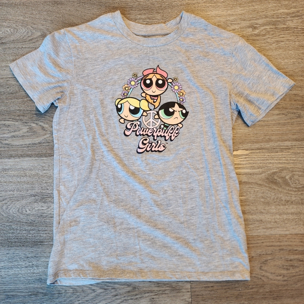POWERPUFF Cartoon Network Gray Short Sleeve Tee Power Puff Graphic Women's XS